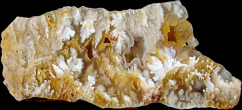 This agate is yellow, white, and transparent.