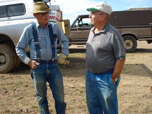 Gene Stewart (Right) and Jake Jacobitz catching up