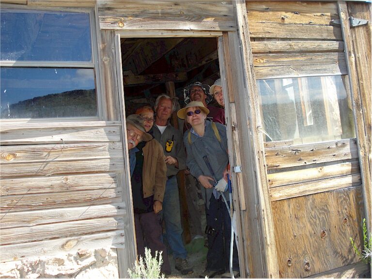 The group inside the cabin