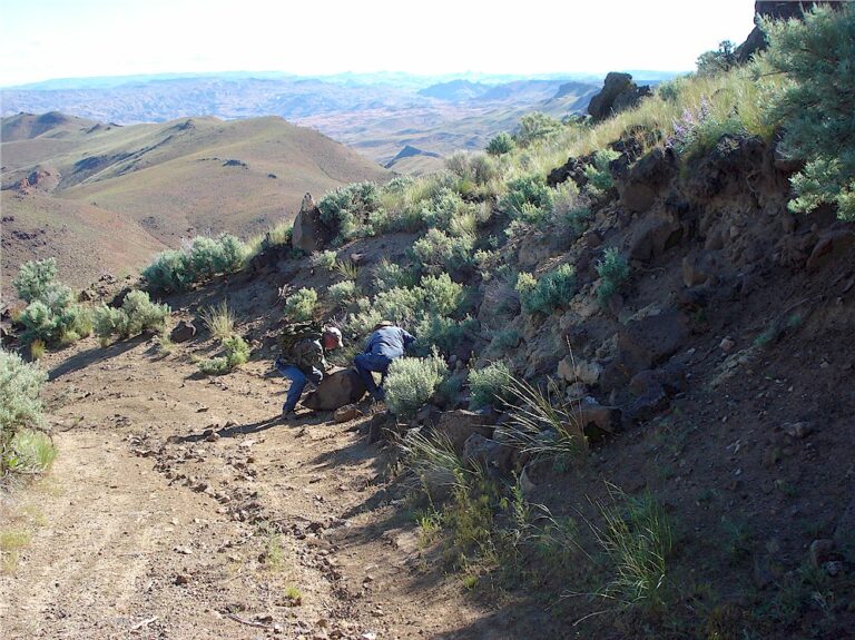 Gene moving the boulder.